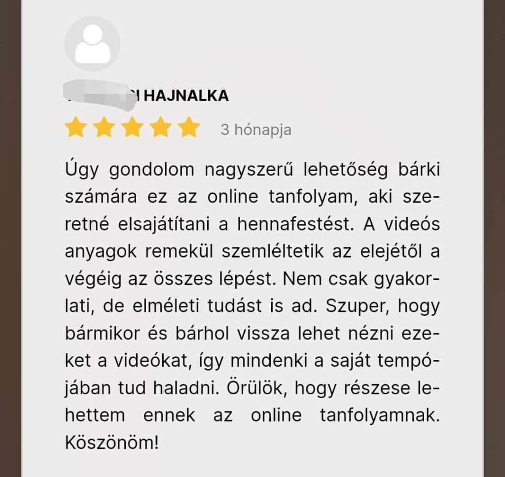 Henna Tanfolyam Vélemény