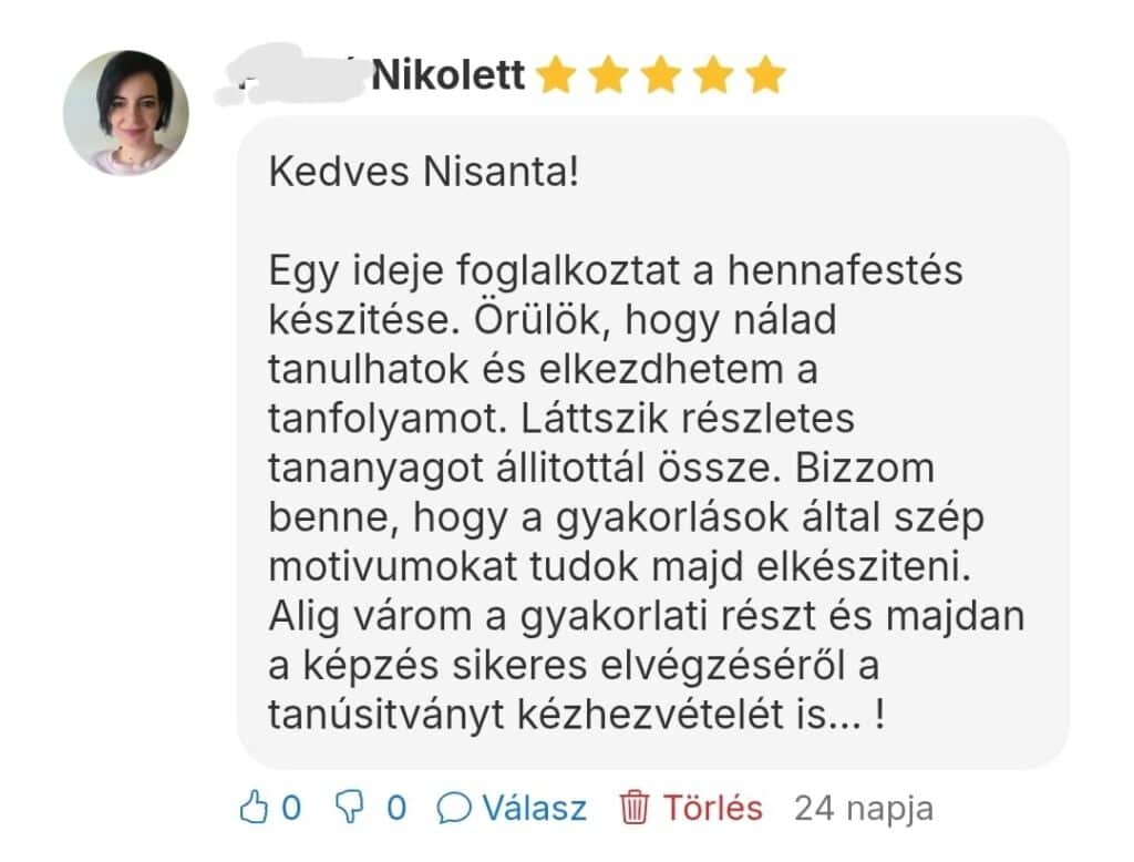 Henna Tanfolyam Vélemény